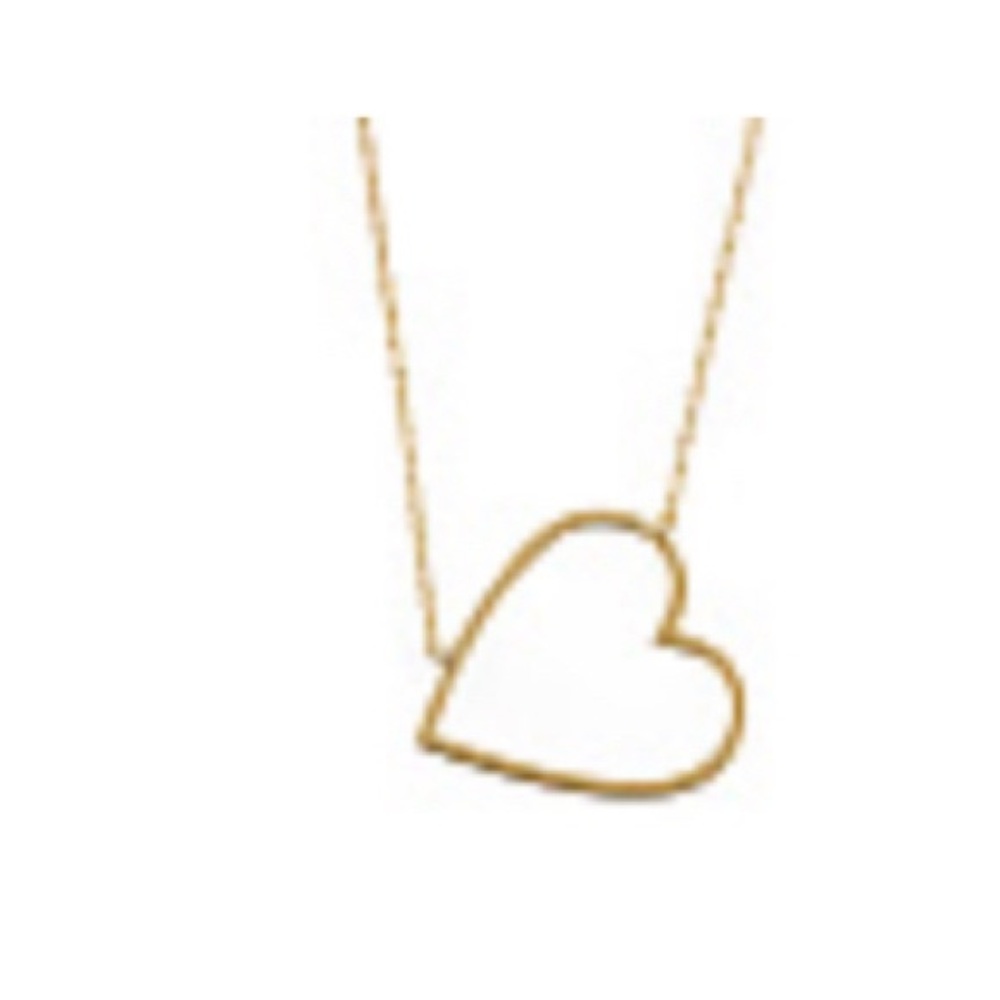New Jennifer Zeuner 14k Gold Platec Sterling Silver Heart Marnie Necklace - Picture 2 of 5